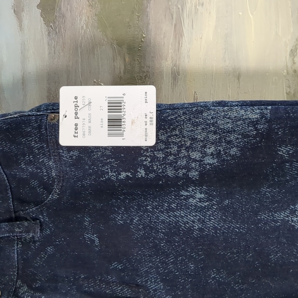 NWT Free people Indigo Combo High Rise Skinny Jeans Size 27 - Picture 5 of 11
